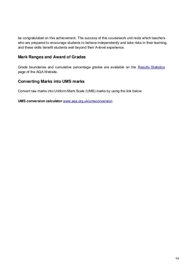 aqa coursework ums converter aqa coursework ums converter
